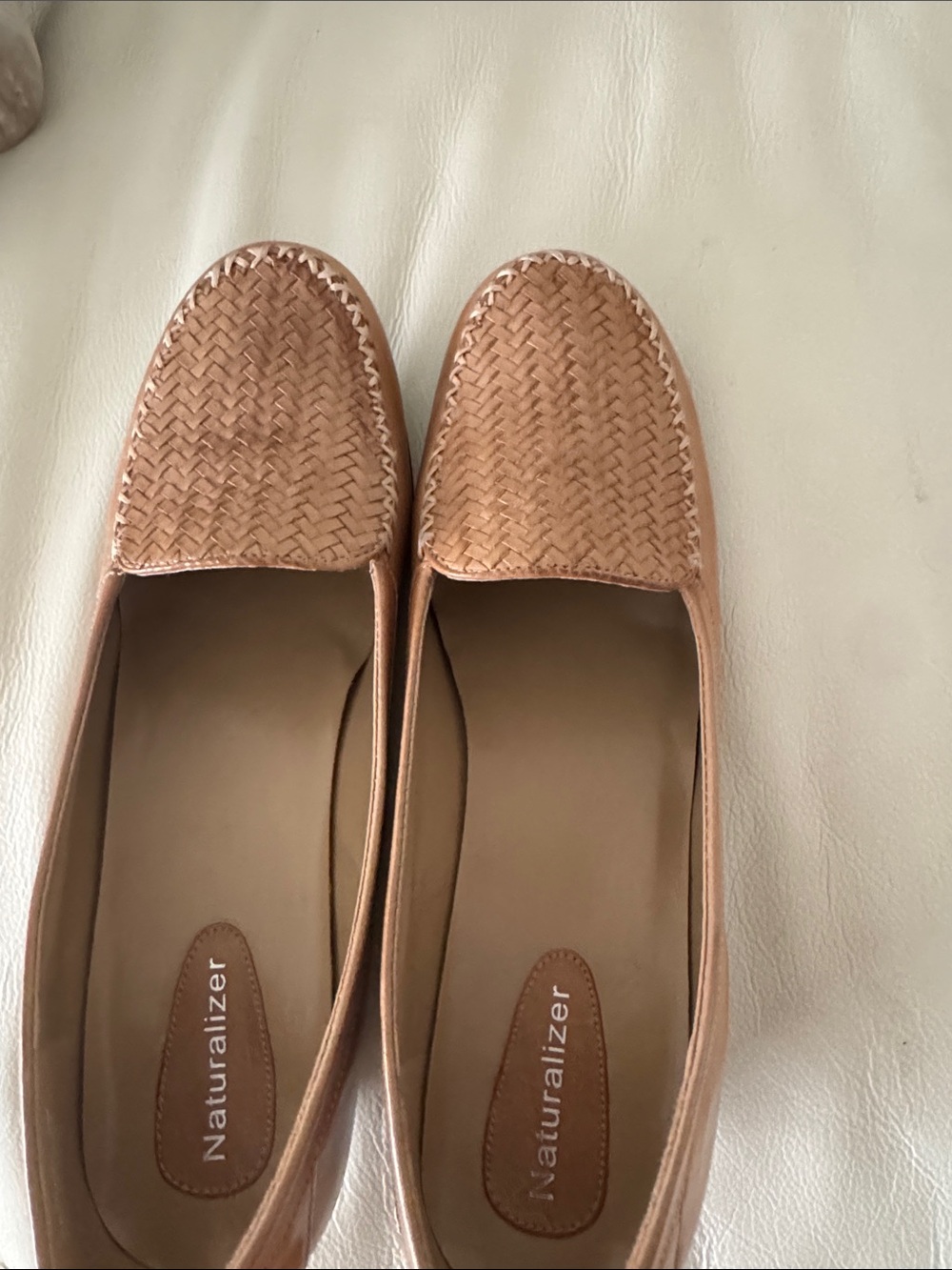 Naturalizer Woven Leather Loafer in Light Tan